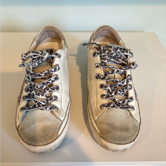 Golden Goose Super Star sneakers pink/purple glitter star, gold heel tab 37 - Picture 5 of 13